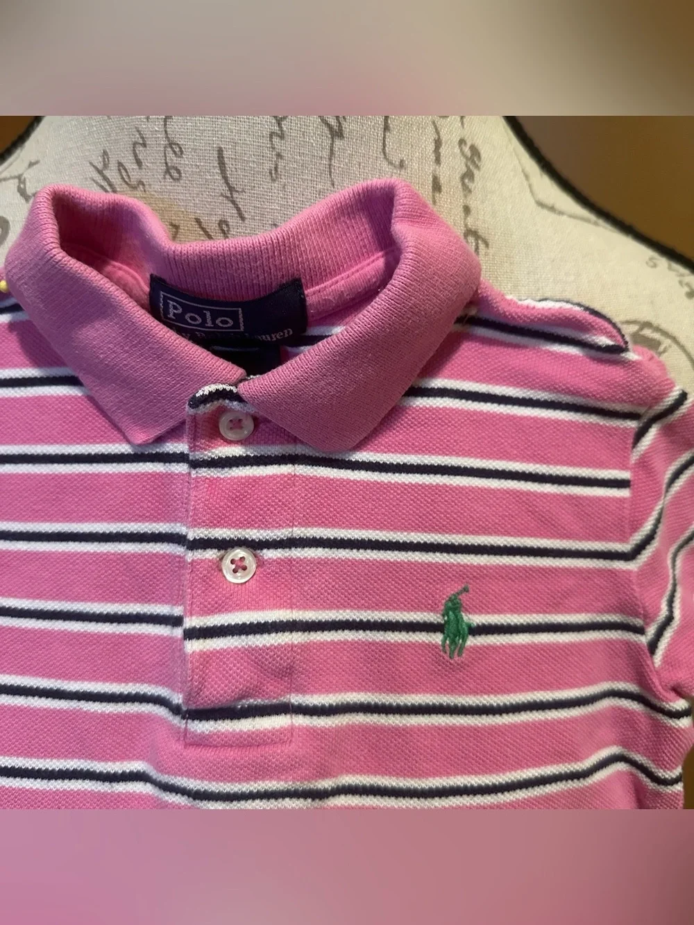 Polo Ralph Lauren boy’s pink striped polo shirt